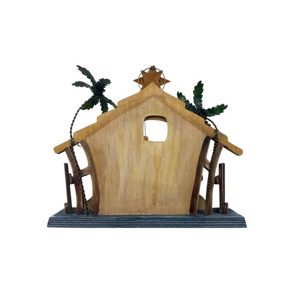 Nativity Music Moving Holiday Decor Wood Away in Manager Farmhouse Christmas - Picture 2 of 10